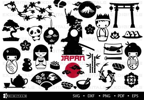 Japan Themed Bundle Vinyl Logo Decal Stencil Clipart Etsy Vinyl