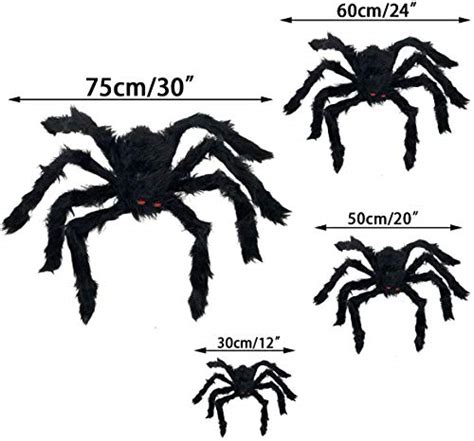 anditoy 4 pack halloween spiders giant fake scary hairy spider for halloween decorations outdoor