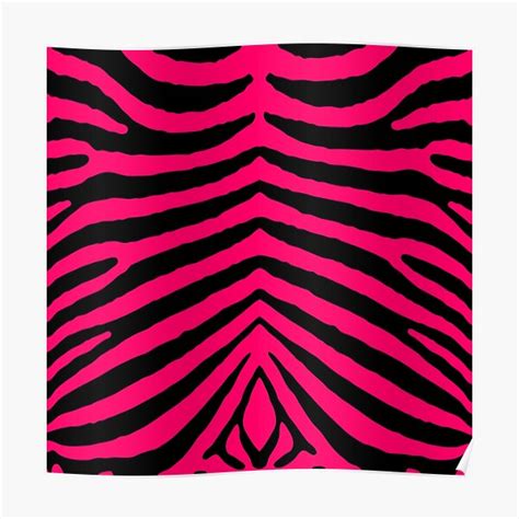 Schwarz Und Heiß Neon Pink Zebra Tier Safari Streifen Poster Von