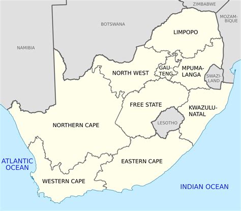 Filemap Of South Africa With English Labelssvg