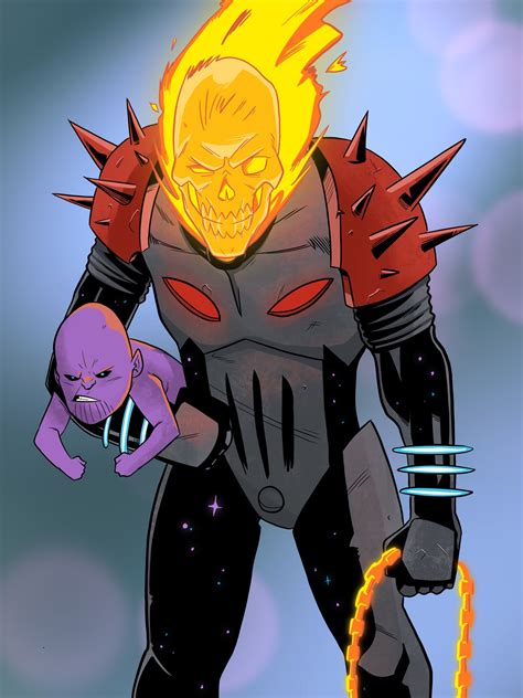 Artstation Cosmic Ghost Rider And Baby Thanos