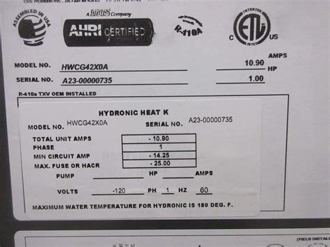 Comfort Aire Heat Controller Hwcg42x0a 35 Ton Hydronic Air Handler Ebay