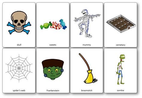 Vocabulaire Des Enfants Halloween En Anglais English Singing - Flashcards sur le thème d'Halloween en anglais - Flashcards Halloween