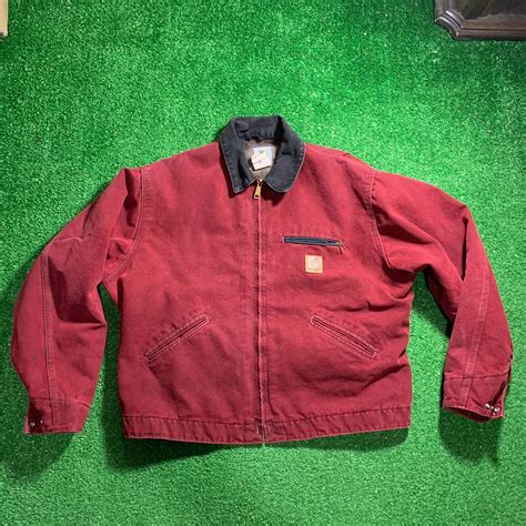 Vintage Vintage Carhartt Detroit Jacket Overdye Red Xl Corduroy Grailed