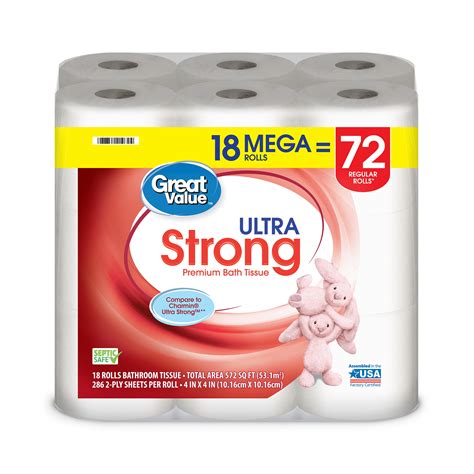 Great Value Ultra Strong Toilet Paper 18 Mega Rolls
