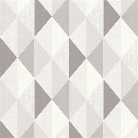 Tate Geometric Triangle Wallpaper Grey Silver Wallpaper