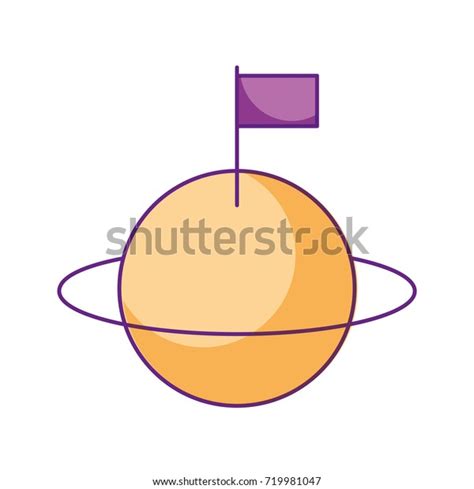 Space Universe Saturn Flag Colonization Vector De Stock Libre De