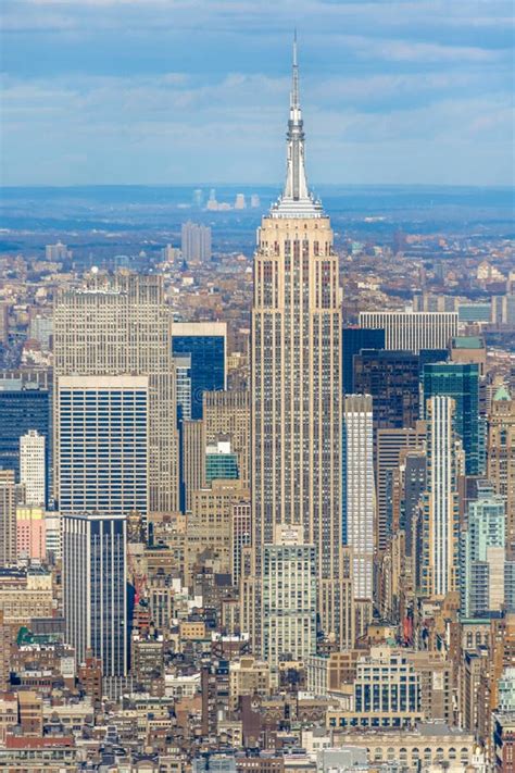 Empire State Building And Midtown Manhattan Aerial View New York Usa