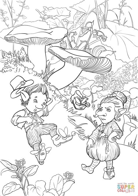 Leipreachán) in irish mythology is a male fairy countryman who inhabited the irish mainland. Leprechauns and Naughty Winged Shoe coloring page | Free ...
