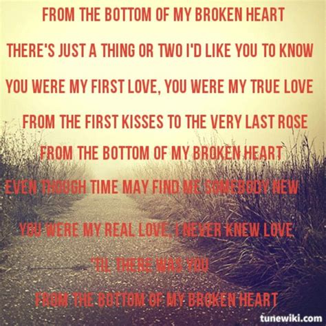 From The Bottom Of My Broken Heart Broken Heart Lyrics Broken Heart