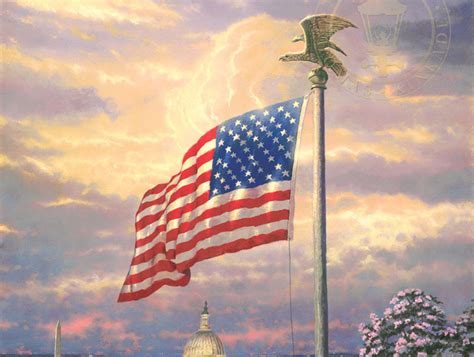 American Flag Paintings Thomas Kinkade Carmel Monterey And Placerville