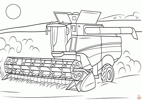 John Deere Combine Coloring Page