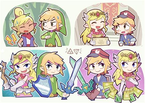 Link Princess Zelda Toon Link Toon Zelda And Tetra The Legend Of Zelda And 2 More Drawn By