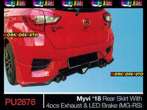 Pu Perodua Myvi Pu Rear Skirt With Pieces Exhaust Led