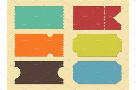 Blank Shapes Of Tickets Template Work Illustrations ~ Creative Market