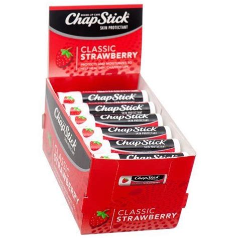Chapstick Classic Strawberry 015oz Pack Of 24 Skin Protectant