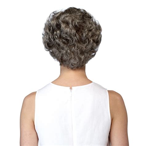 Ladies Short Curly Grey Hair Wig Lace Front Bob Wigs P4