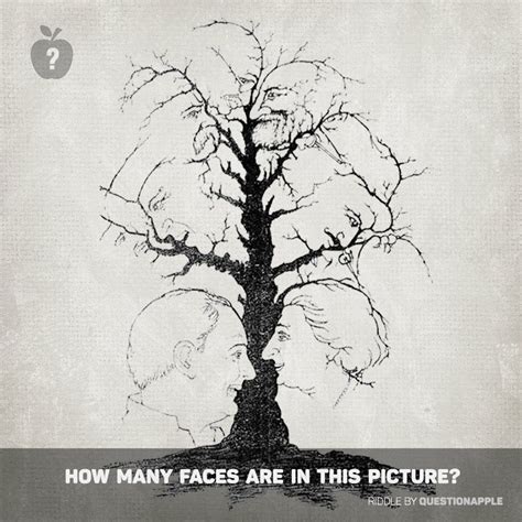 How Many Faces Can You See Riddle Brainteaser Puzzle Funny