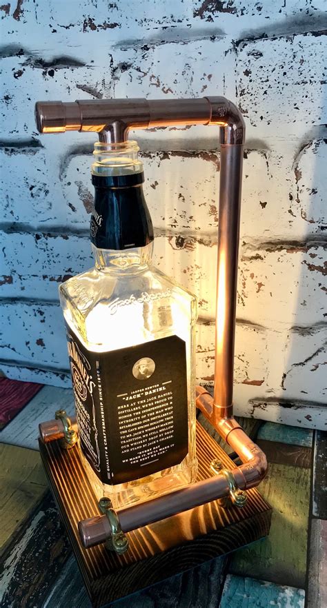Hand Made Jack Daniels Lamp Steampunk Copper Bottle Lamp Etsy