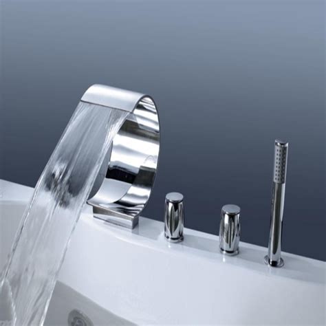 Roman tub faucets are a nice addition to any stand alone tub. ANZZI Ribbon 3-Handle Deck-Mount Roman Tub Faucet in ...