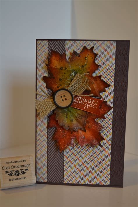 Stampin Up Fall Card Made With Autumn Accents Bigz Die Weather Sweater