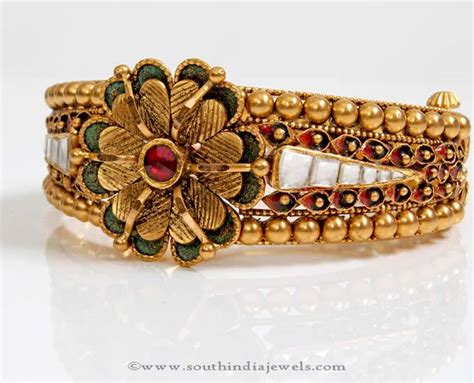 Gold Polki Kada Bangle From Png Adgil Jewellers South India Jewels
