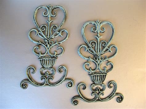 Maybe you would like to learn more about one of these? Vintage Iron Wall Decor French Country Aqua Blue Cottage