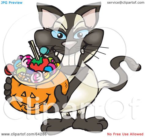 Royalty Free Rf Clipart Illustration Of A Trick Or Treating Siamese
