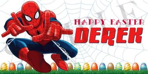 Spiderman Easter Basket Sticker, Waterproof and Personalized | Easter