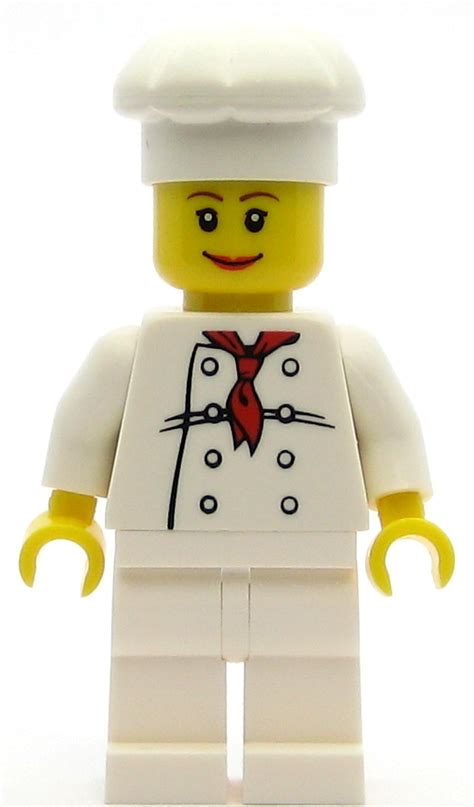 Lego Town Minifigure Female Chef White Torso With 8 Buttons