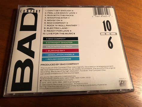 Bad Company 10 From 6 Cd 1985 Greatest Hits Atlantic Records Usa Best