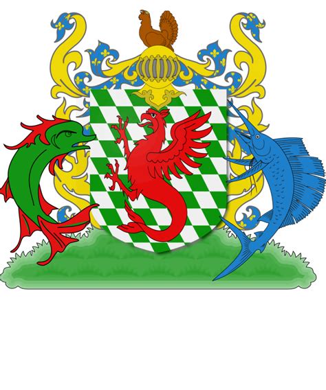My Coat Of Arms With Supporters And Crest Drawshield