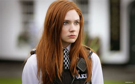 Karen Gillan Redhead Women Hazel Eyes Police Doctor Who Amy Pond