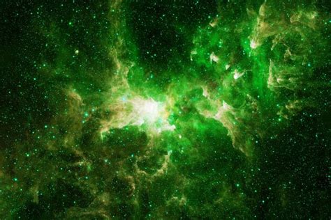 Premium Photo Bright Green Nebula Elements Of This Image Furnished By