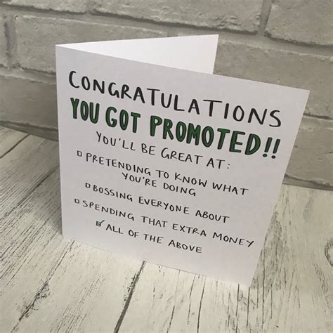 Promotion Card / You Got Promoted / New Job Card / Funny Card | Etsy