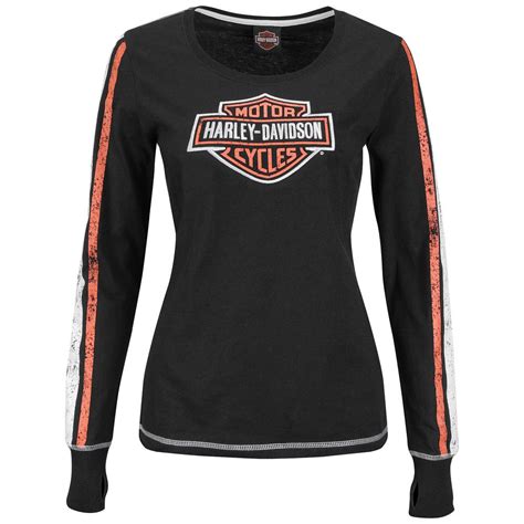 Harley Davidson Womens It Counts Black Long Sleeve T Shirt HJ H C