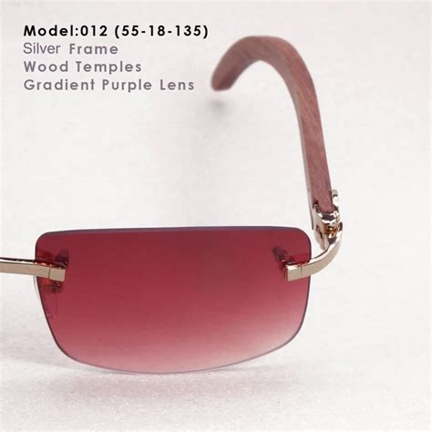 buy vintage rimless sunglasses wood red sunglass men luxury eyewear mens carter