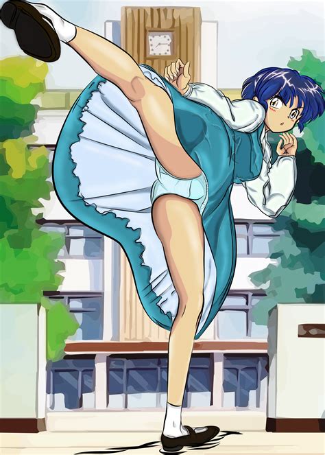 Rule 34 Akane Tendo Blue Hair Female Kicking Martial Arts Pose Mary Janes Panties Ranma 12
