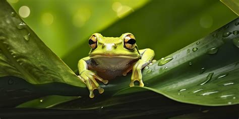 Dumpy Frog On Leaves Frog Amphibian Reptile Generative Ai 32971792