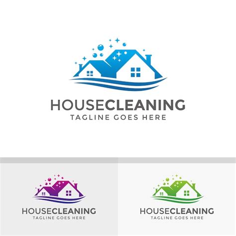 House Cleaning Service Logo Design Premium Vector