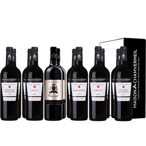 Coffret Vin Dégustation 12 Vins Rouges De Bordeaux