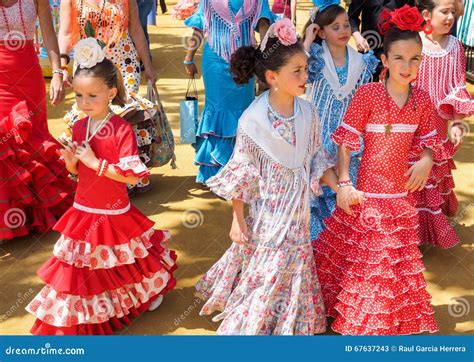 spanish girls in flamenco dresses editorial photo 49865891