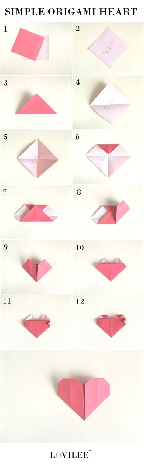 Simple Origami Heart Step By Step Instructions Coração Origami Fácil
