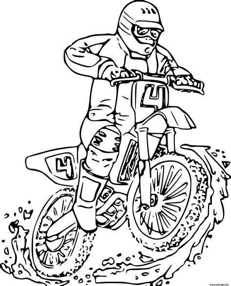 Coloriage Moto Cross Conducteur Rapide Dessin Motocross à imprimer