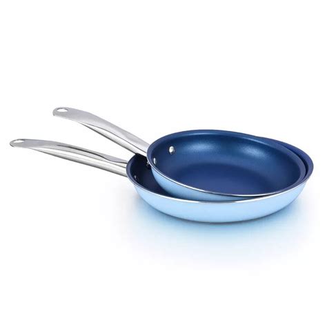 Kitchenware Blue Frypan Ceramic Marble Coating With Induction Bottom