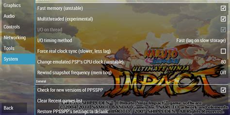 Setting Naruto Ultimate Ninja Impact PPSSPP Build Pc 29/30 ...