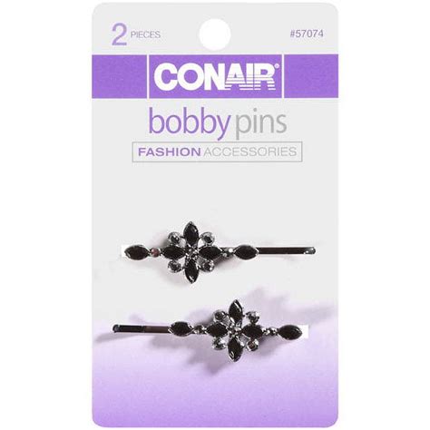 Conair Black Rhinestone Bobby Pins 2 Pack