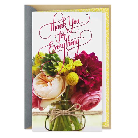 Bouquet In A Jar Thank You Card Greeting Cards Hallmark