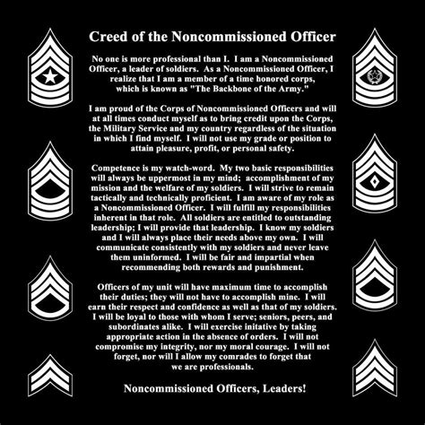 Creed Of The Nco Soldiers Creed Leadership Quotes Us Army Infantry
