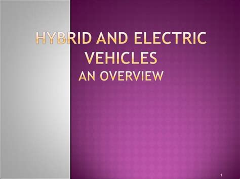 Hybrid And Electricvehicles Ppt
